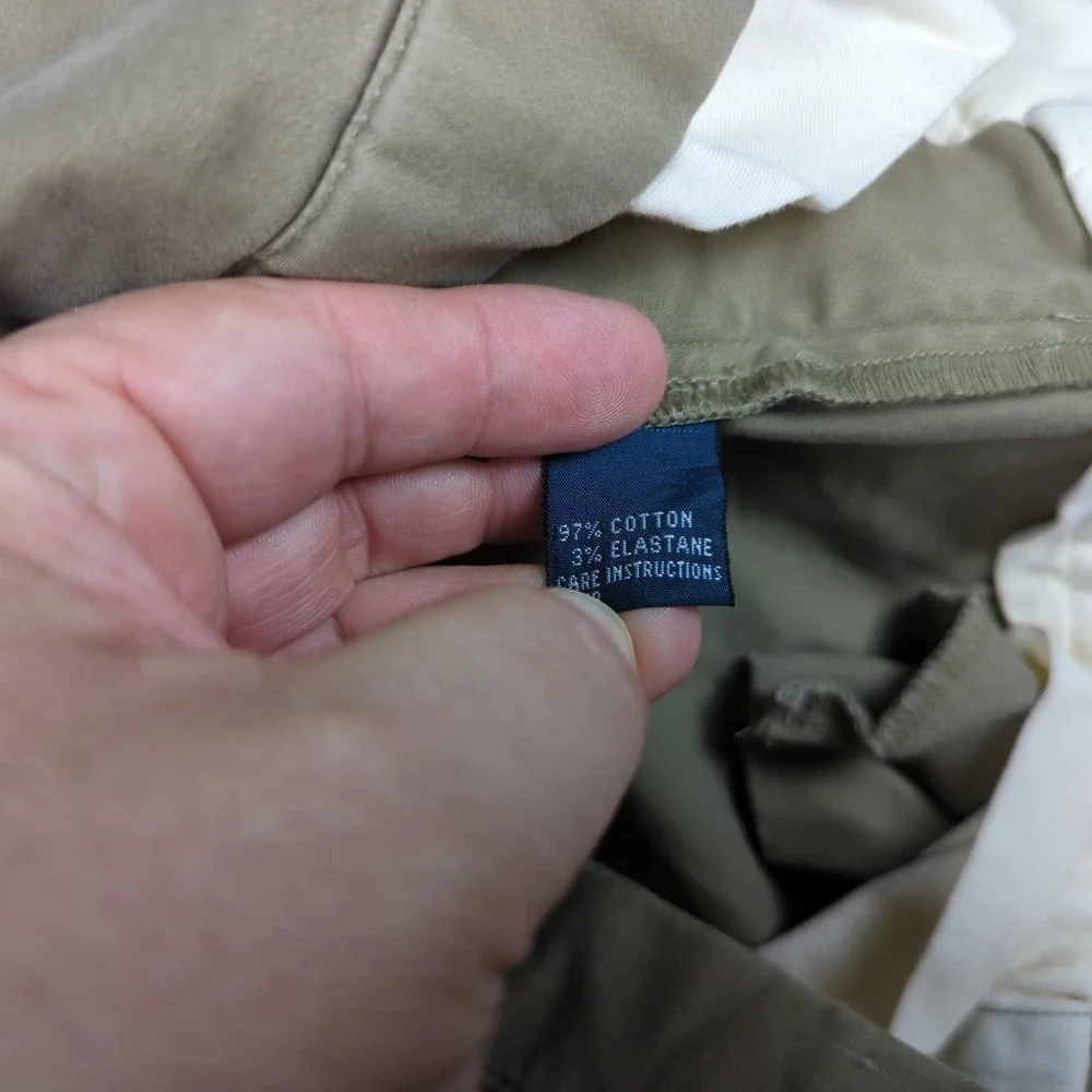 Polo Ralph Lauren Pants Mens 34x32 Khaki Green Casual‎ Preppy Flat Front Office